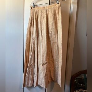 Elegant Yellow and Pink Floral Striped Maxi Skirt